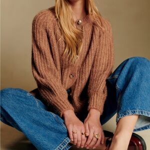 Sezane Emile Cardigan - Mottled Camel